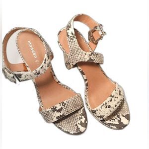 Madden Girl Rooma Vegan Snakeskin Studded Ankle Strap Platform Open